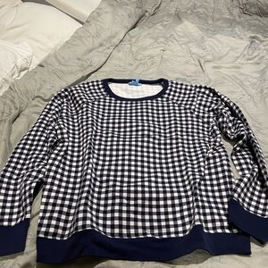 Draper James navy gingham sweatshirt, size xl